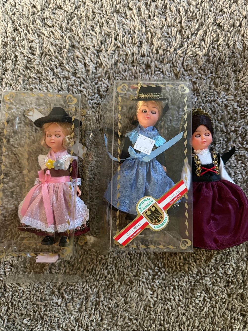 Hand Crafted Costume Traditional Dolls x3